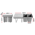 Cefito Dual Side Pull Out Rubbish Waste Basket 2 x 20L - Grey, Space Saver - SuperSaverAU - view 2