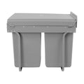 Cefito Dual Side Pull Out Rubbish Waste Basket 2 x 20L - Grey, Space Saver - SuperSaverAU - view 3
