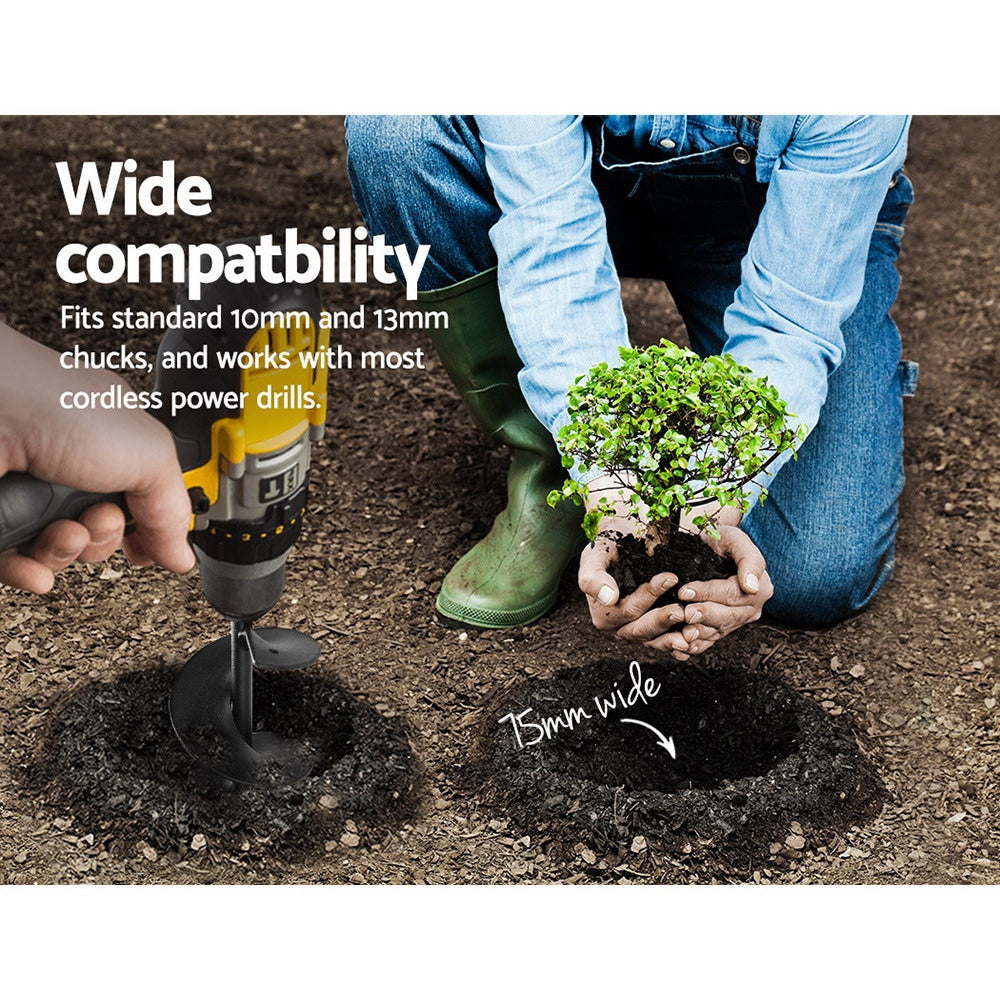 GIANTZ Power Garden Auger Small Earth Planter 75 X 600MM Black - SuperSaverAU - view 7