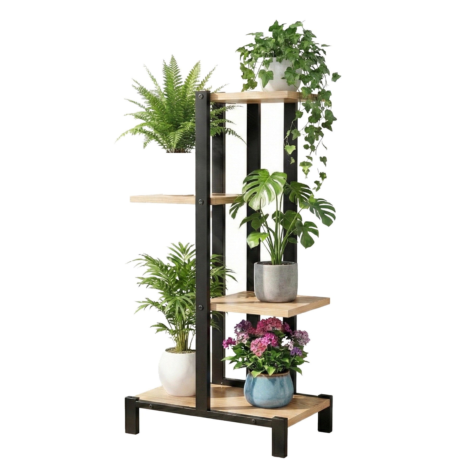 Artiss 4 Tiers Plant Stand Metal Flower Pots Shelf Indoor Outdoor Garden Home - SuperSaverAU - view 2