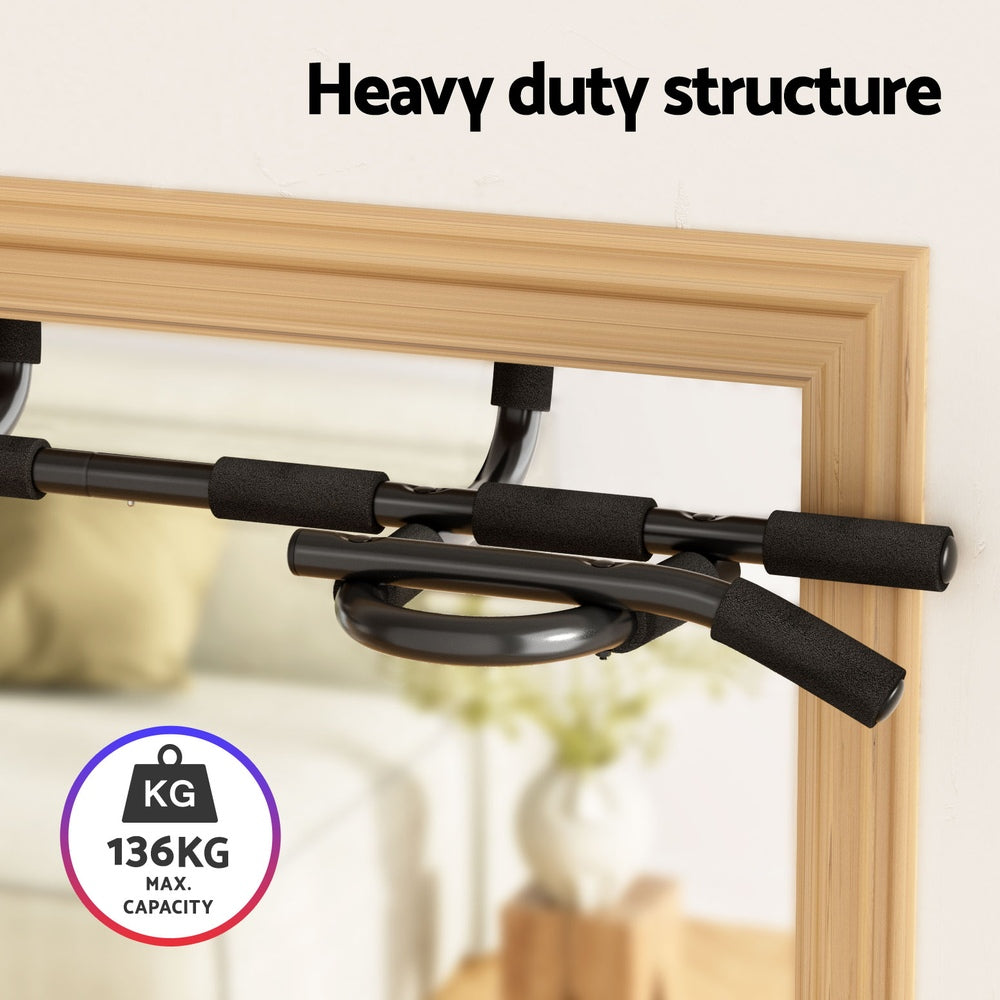 Everfit Pull Up Bar 104CM Doorway Chin Up Horizontal Bar Gym - SuperSaverAU - view 6
