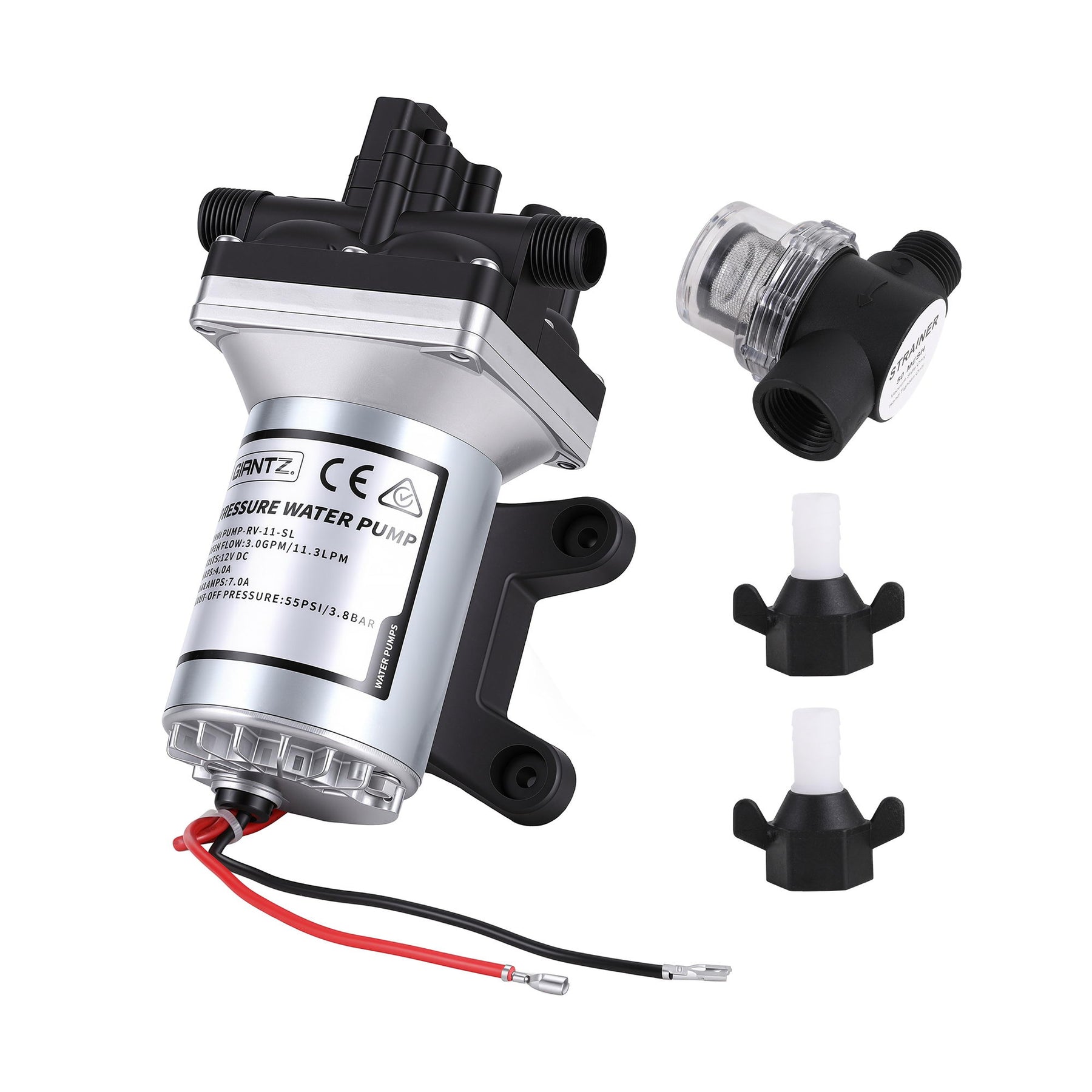 Giantz 12V Self Priming Water Pump with 11.3LPM Flow & 55PSI Pressure