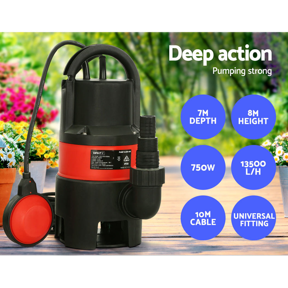 Giantz 750W Water Pump Dirty Submersible Sump Swim Pool Flooding Pond Clean - SuperSaverAU - view 4
