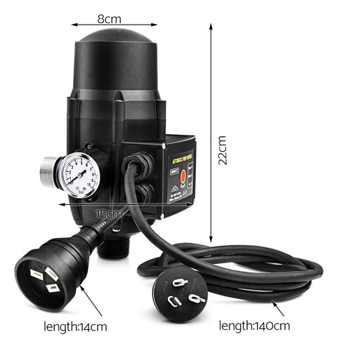 Giantz Water Pressure Pump Controller Auto Switch Control Electric Electronic Black - SuperSaverAU - view 2