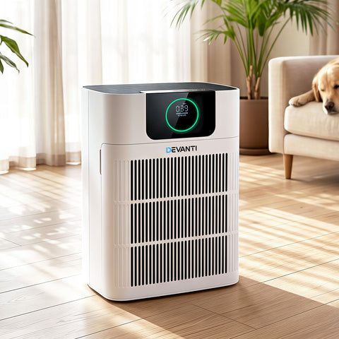 Devanti Pet Air Purifier with 3-Stage HEPA Filter & PM25 Display - White