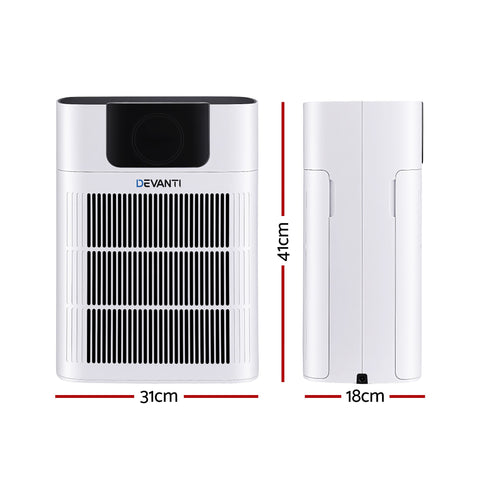 Devanti Pet Air Purifier with 3-Stage HEPA Filter & PM25 Display - White