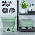 Devanti Portable Washing Machine 8L Green - Foldable, Lightweight, Germicidal Blue Light - SuperSaverAU - view 3