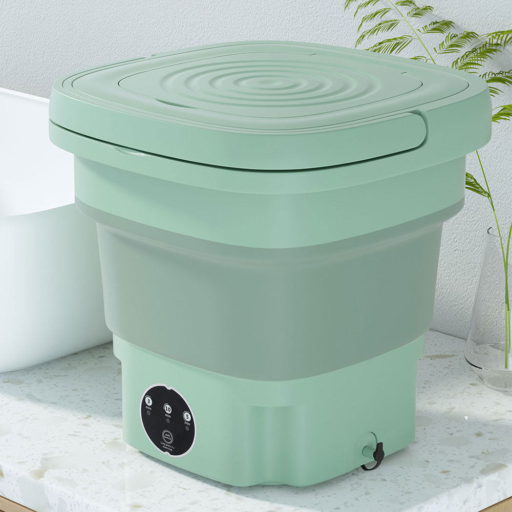 Devanti Portable Washing Machine 8L Green - Foldable, Lightweight, Germicidal Blue Light - SuperSaverAU - view 5
