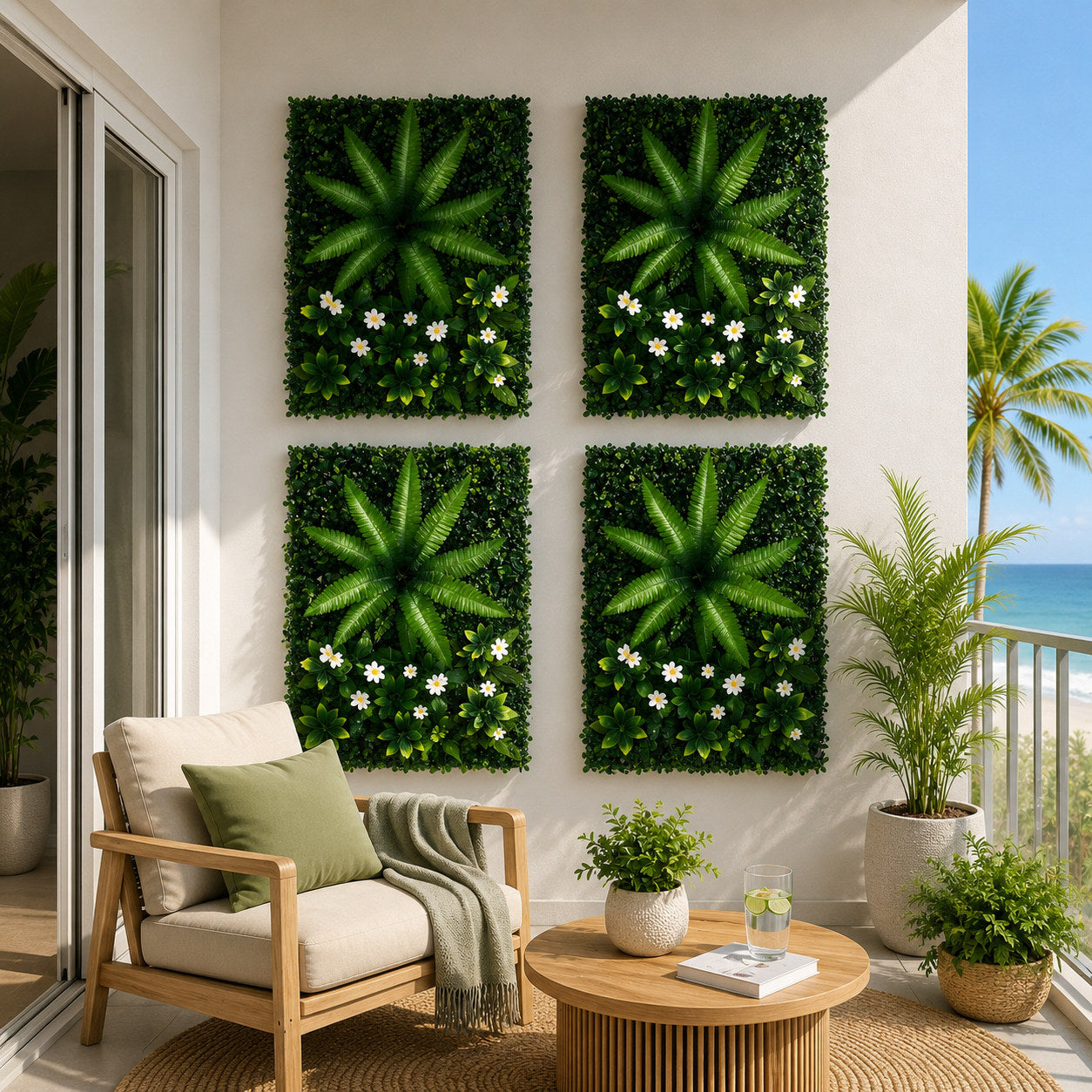 Gardeon Artificial Plant Wall Panels – Leaf 40 x 60cm, 4 Pack