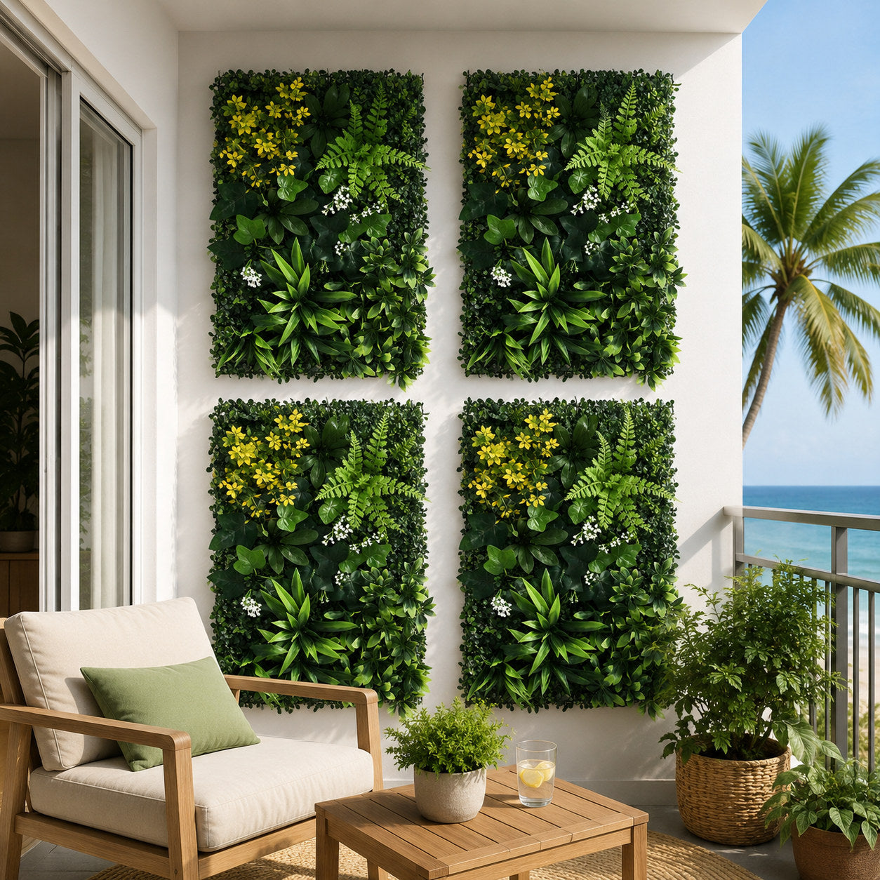 Gardeon Artificial Plant Wall Panels – Hedge Grass 40 x 60cm, 4 Pack