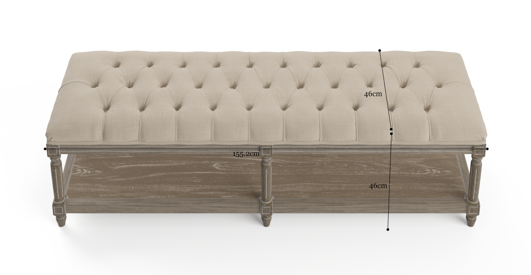 Brosa Petite Fleur Ottoman (French Beige)
