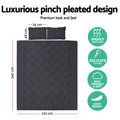 Giselle Bedding King 3-piece Quilt Set Black, Pinch Pleated, Machine Washable - SuperSaverAU - view 2