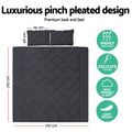Giselle Bedding Diamond Pintuck 3-Piece Duvet Set, Black, Queen Size - SuperSaverAU - view 2
