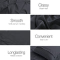 Giselle Bedding Diamond Pintuck 3-Piece Duvet Set, Black, Queen Size - SuperSaverAU - view 4