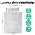 Giselle Bedding King 3-piece Quilt Set Grey, Pinch Pleated, Machine Washable - SuperSaverAU - view 2