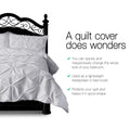 Giselle Bedding King 3-piece Quilt Set Grey, Pinch Pleated, Machine Washable - SuperSaverAU - view 3