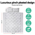 Giselle Bedding 3-piece Quilt Set Grey, Pinch Pleated, Machine Washable, Queen - SuperSaverAU - view 2