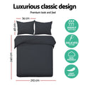 Giselle Bedding King 3-piece Quilt Set Black - Soft, Breathable, Machine Washable - SuperSaverAU - view 2