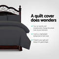 Giselle Bedding King 3-piece Quilt Set Black - Soft, Breathable, Machine Washable - SuperSaverAU - view 3