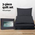 Giselle Bedding King 3-piece Quilt Set Black - Soft, Breathable, Machine Washable - SuperSaverAU - view 5