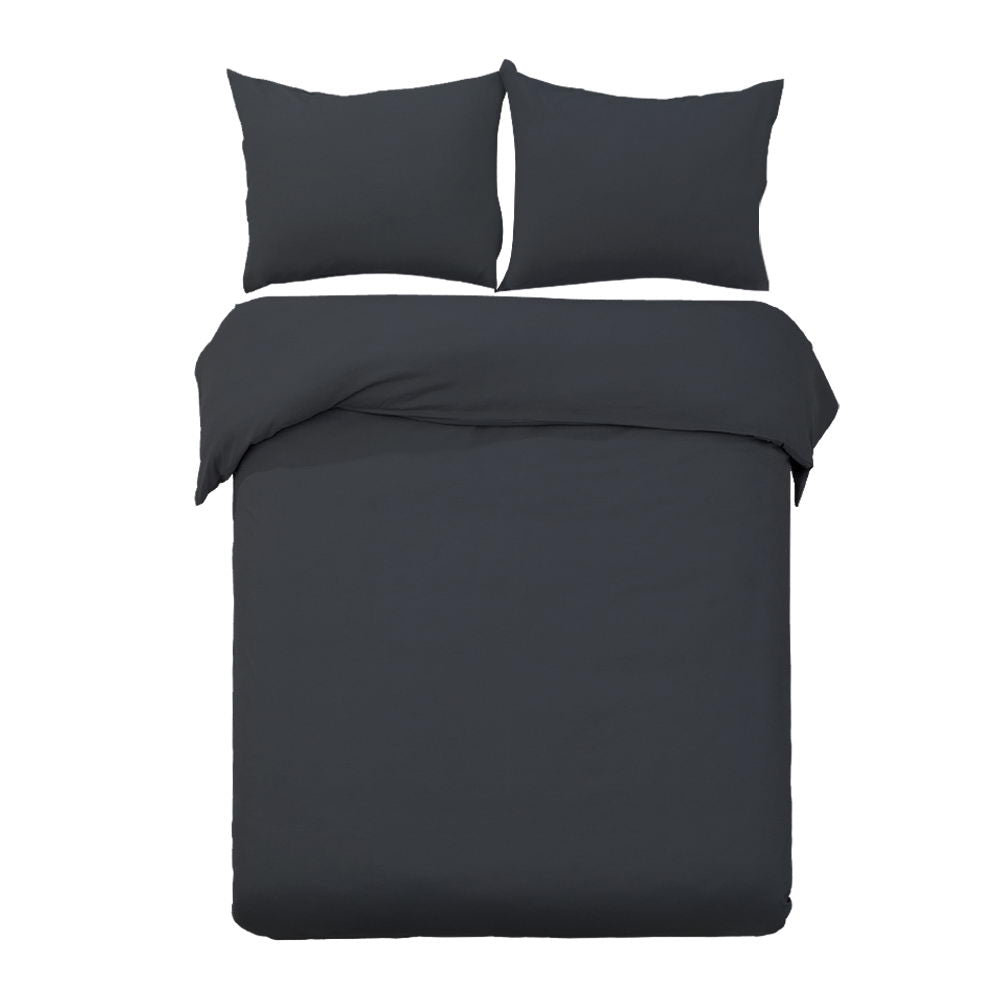 Giselle Bedding Queen 3-piece Quilt Set Black, Soft Microfibre, Machine Washable - SuperSaverAU - view 1