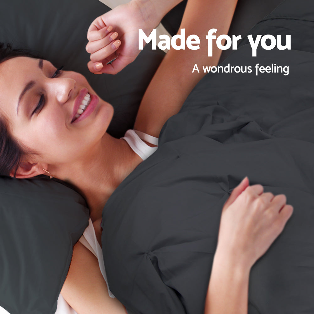 Giselle Bedding Queen 3-piece Quilt Set Black, Soft Microfibre, Machine Washable - SuperSaverAU - view 4