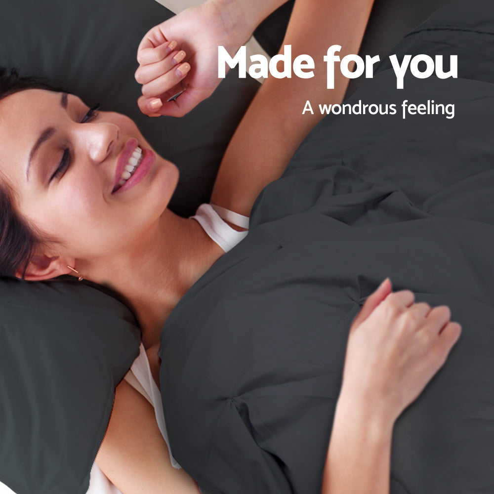 Giselle Bedding Super King 3-piece Quilt Set Black - Soft, Breathable, Machine Washable - SuperSaverAU - view 4