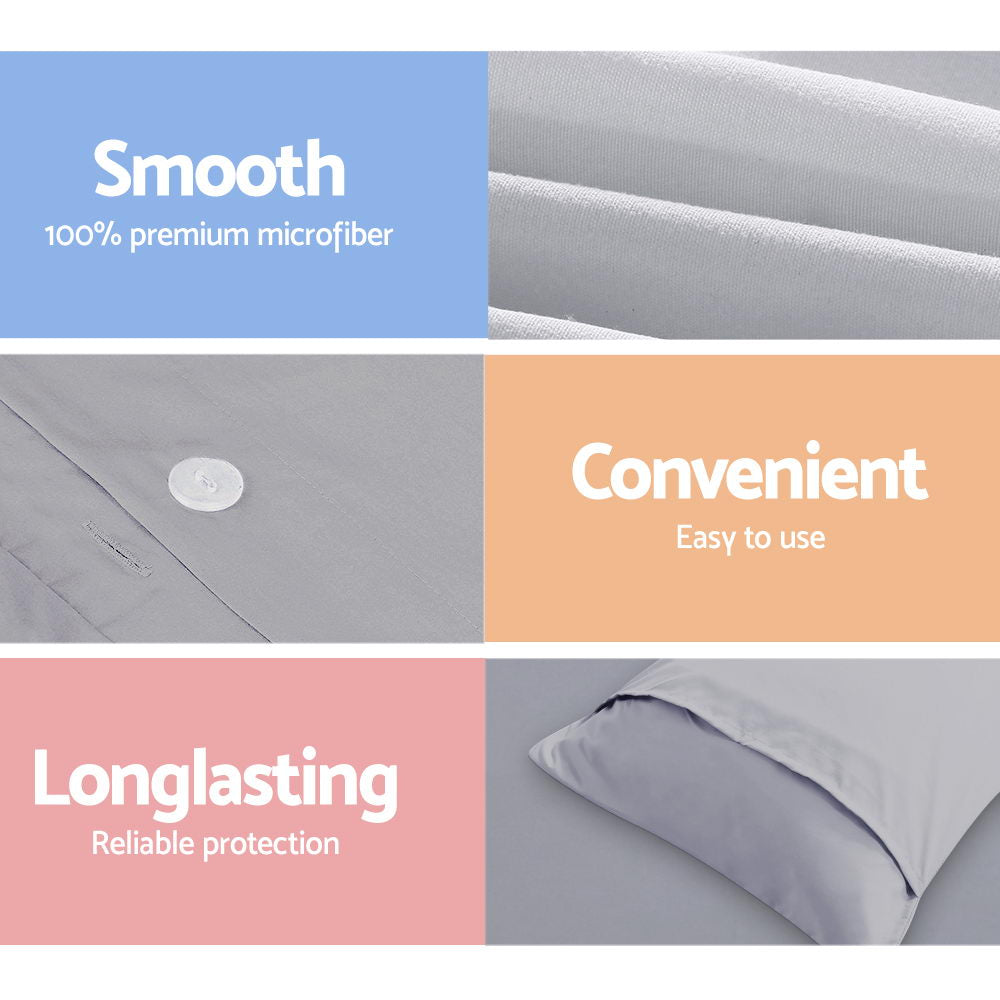 Giselle Bedding King 3-piece Quilt Set Grey - Soft, Breathable, Machine Washable - SuperSaverAU - view 5