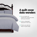 Giselle Bedding 3-piece Quilt Set Grey Queen - Soft, Breathable, Machine Washable - SuperSaverAU - view 2