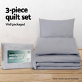 Giselle Bedding 3-piece Quilt Set Grey Queen - Soft, Breathable, Machine Washable - SuperSaverAU - view 3