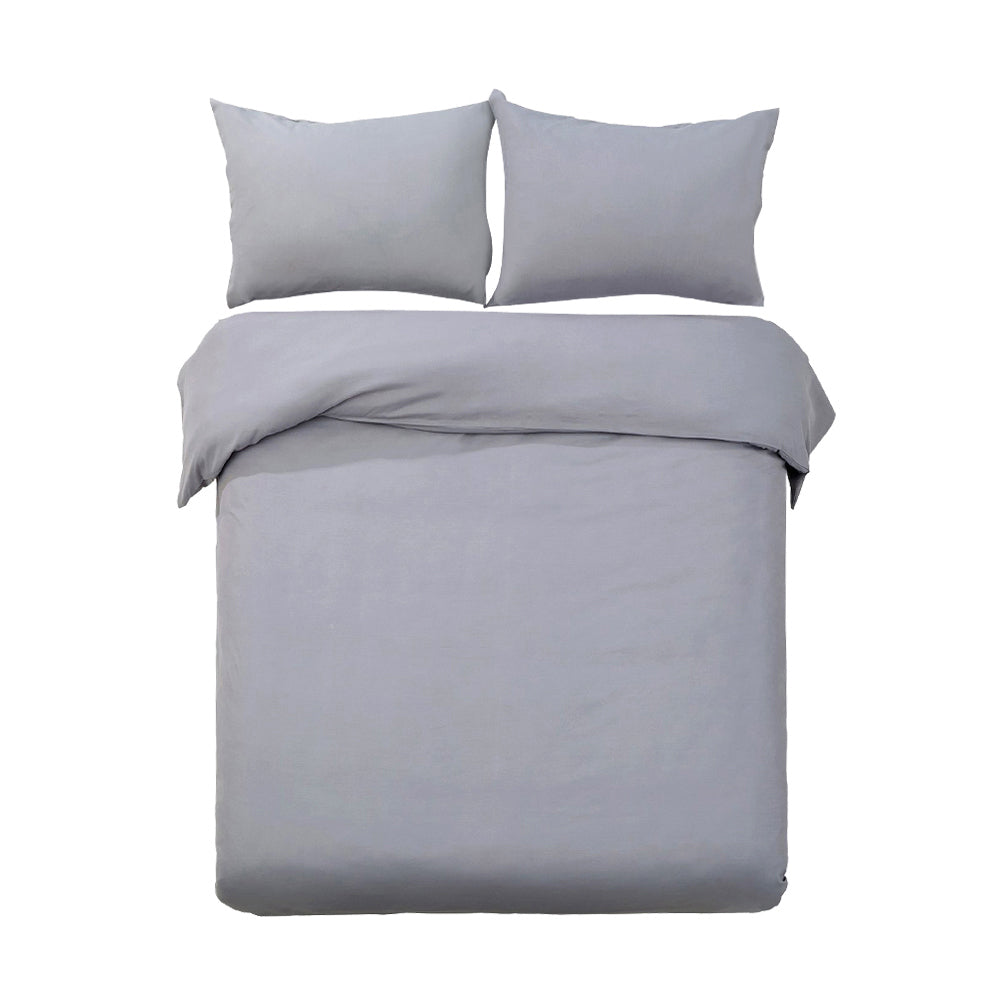 Giselle Bedding Super King 3-piece Quilt Set Grey - Soft, Breathable, Machine Washable - SuperSaverAU - view 1