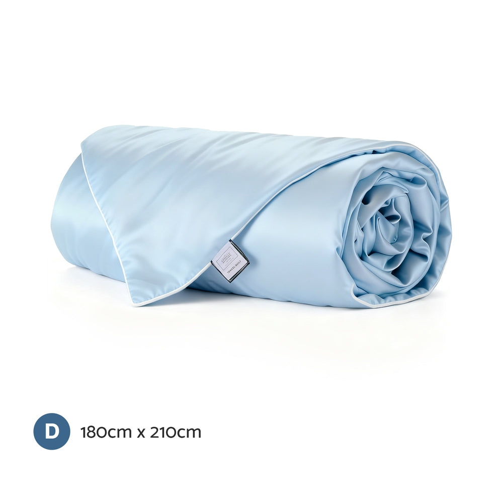 Giselle Tencel Quilt Double 200GSM Lightweight Soft Comfortable Blue