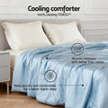 Giselle Tencel Quilt Double 200GSM Lightweight Soft Comfortable Blue - SuperSaverAU - view 3