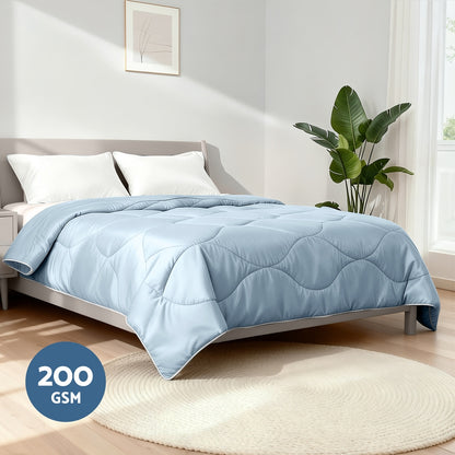 Giselle Tencel Quilt King 200GSM Lightweight Soft Comfortable Blue