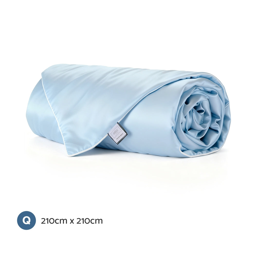Giselle Tencel Quilt Queen 200GSM Lightweight Soft Comfortable Blue - SuperSaverAU - view 2