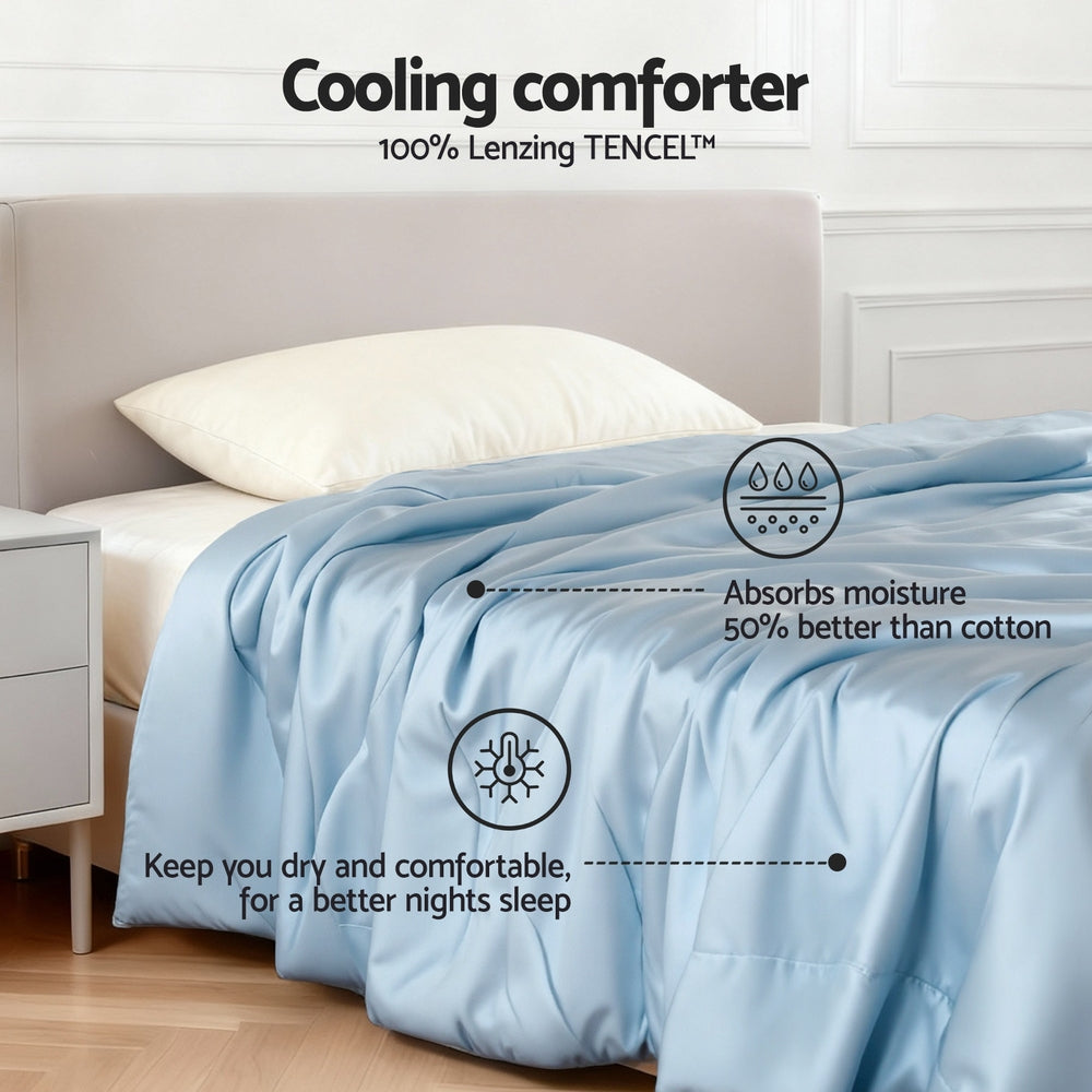 Giselle Tencel Quilt 200GSM Summer Comforter - Single Size - SuperSaverAU - view 3