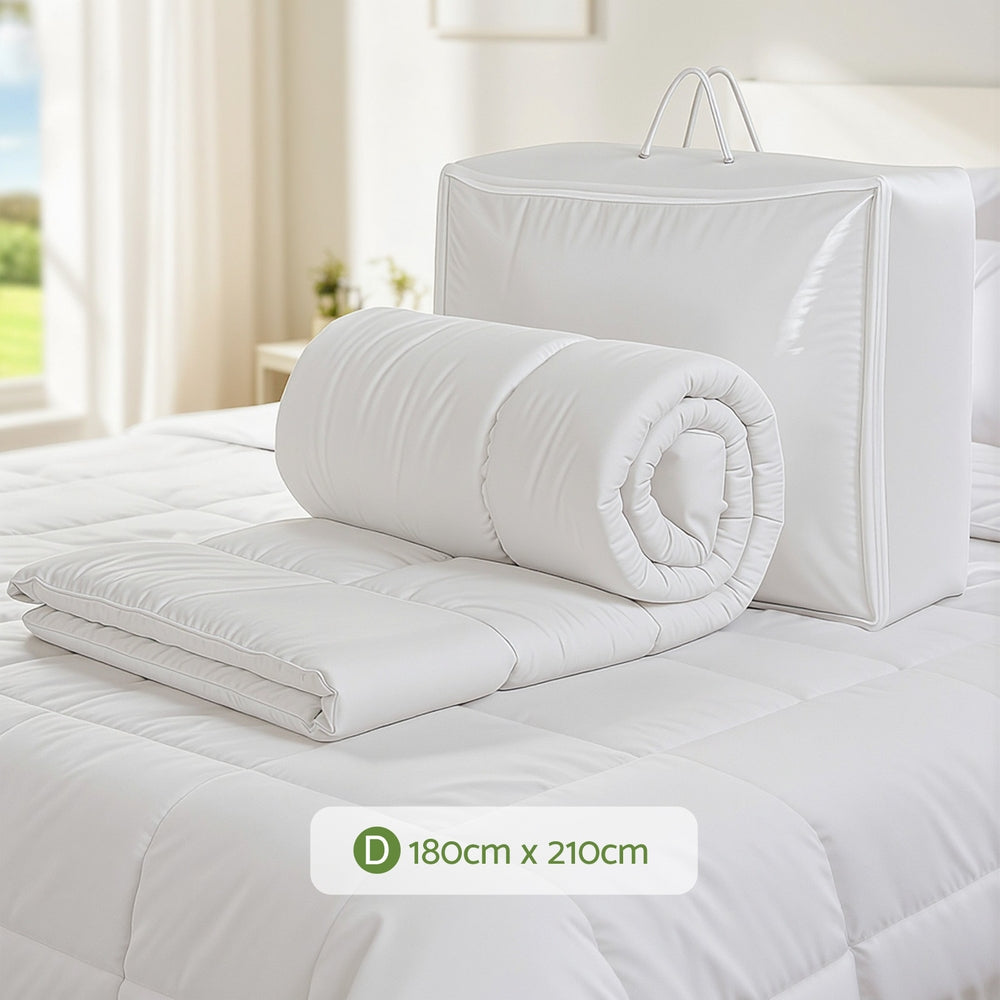 Giselle Bedding Bamboo Fiber Summer Quilt 200gsm Double Lightweight Mould-Resistant - SuperSaverAU - view 2