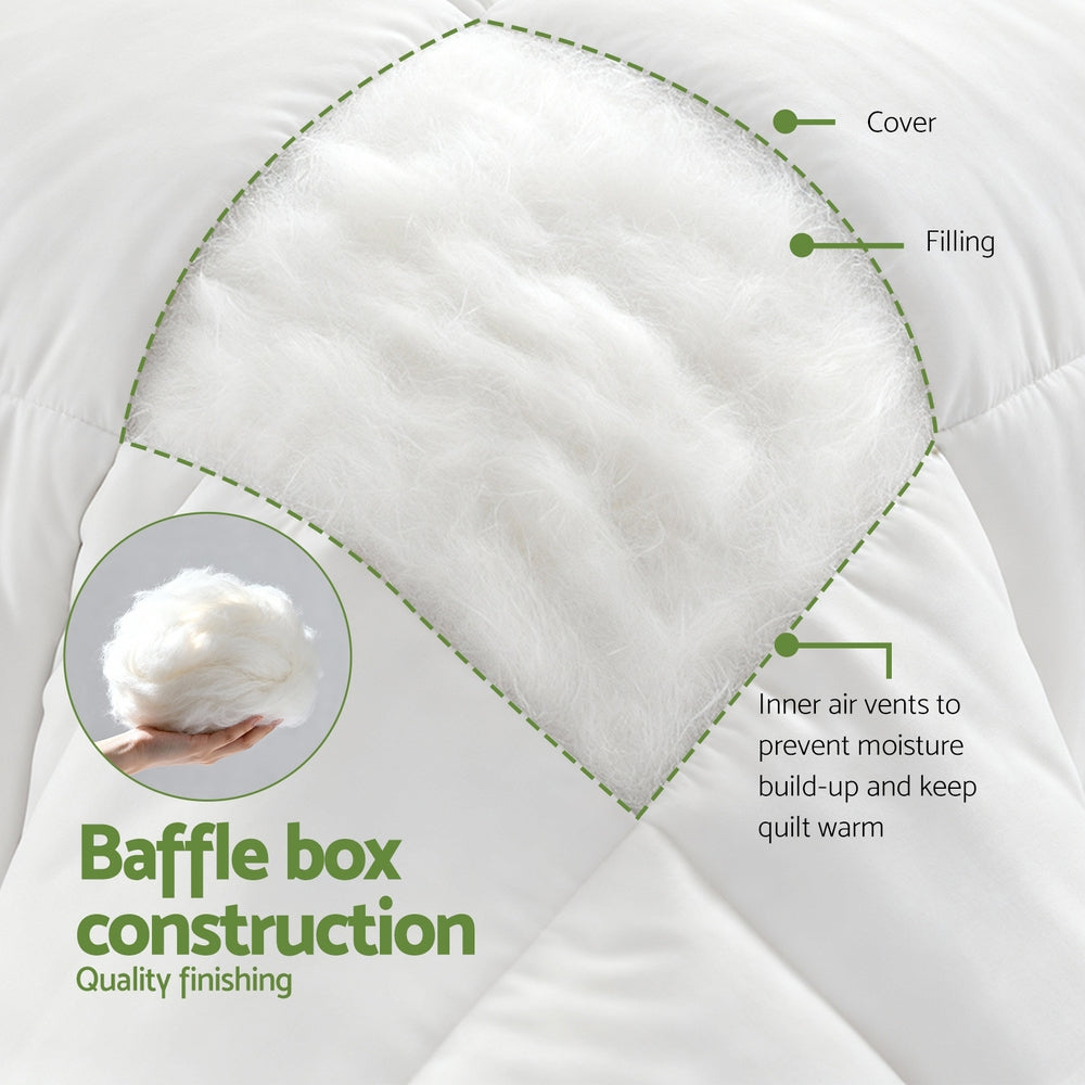 Giselle Bedding Bamboo Fiber Summer Quilt 200gsm King - Breathable, Mould-Resistant - SuperSaverAU - view 2