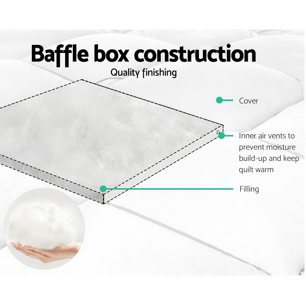 Giselle Bedding Bamboo Blend Quilt 800gsm King - Soft Microfibre, Anti-Bacterial - SuperSaverAU - view 4