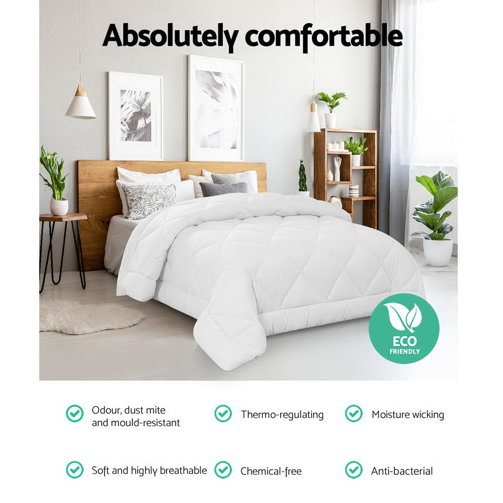 Giselle Bedding Bamboo Blend Microfibre Quilt 800GSM Queen - Breathable & Eco-Friendly - SuperSaverAU - view 3