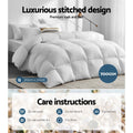 Giselle Bedding Duck Down Feather Quilt 700GSM Queen - 100% Cotton, Lightweight - SuperSaverAU - view 5
