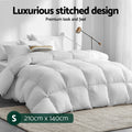 Giselle Bedding Duck Down Feather Quilt 700GSM Single - Lightweight, Cotton Cover - SuperSaverAU - view 2