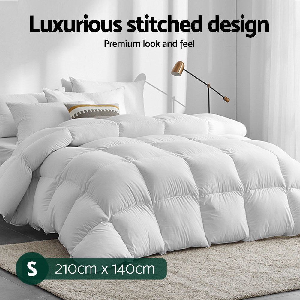 Giselle Bedding Duck Down Feather Quilt 700GSM Single - Lightweight, Cotton Cover - SuperSaverAU - view 2