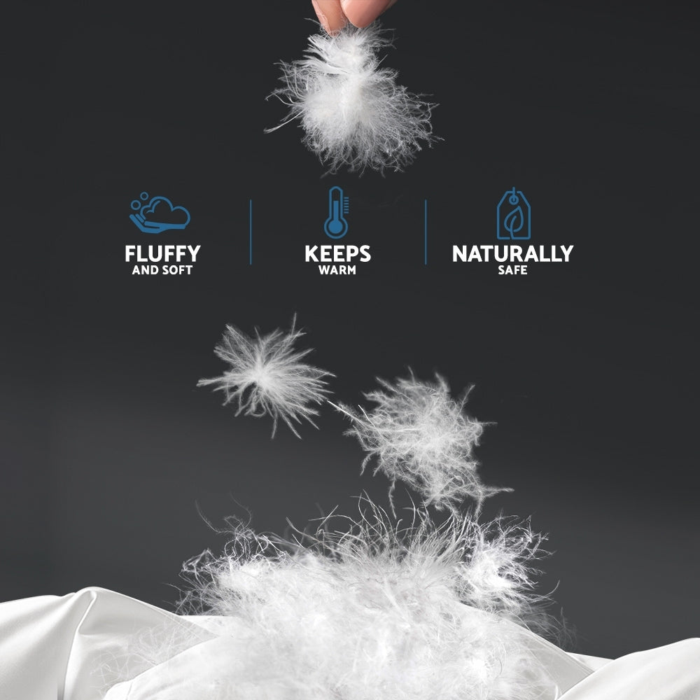 Giselle Bedding Duck Feather Down Quilt 500GSM King - White, Baffle Construction - SuperSaverAU - view 5