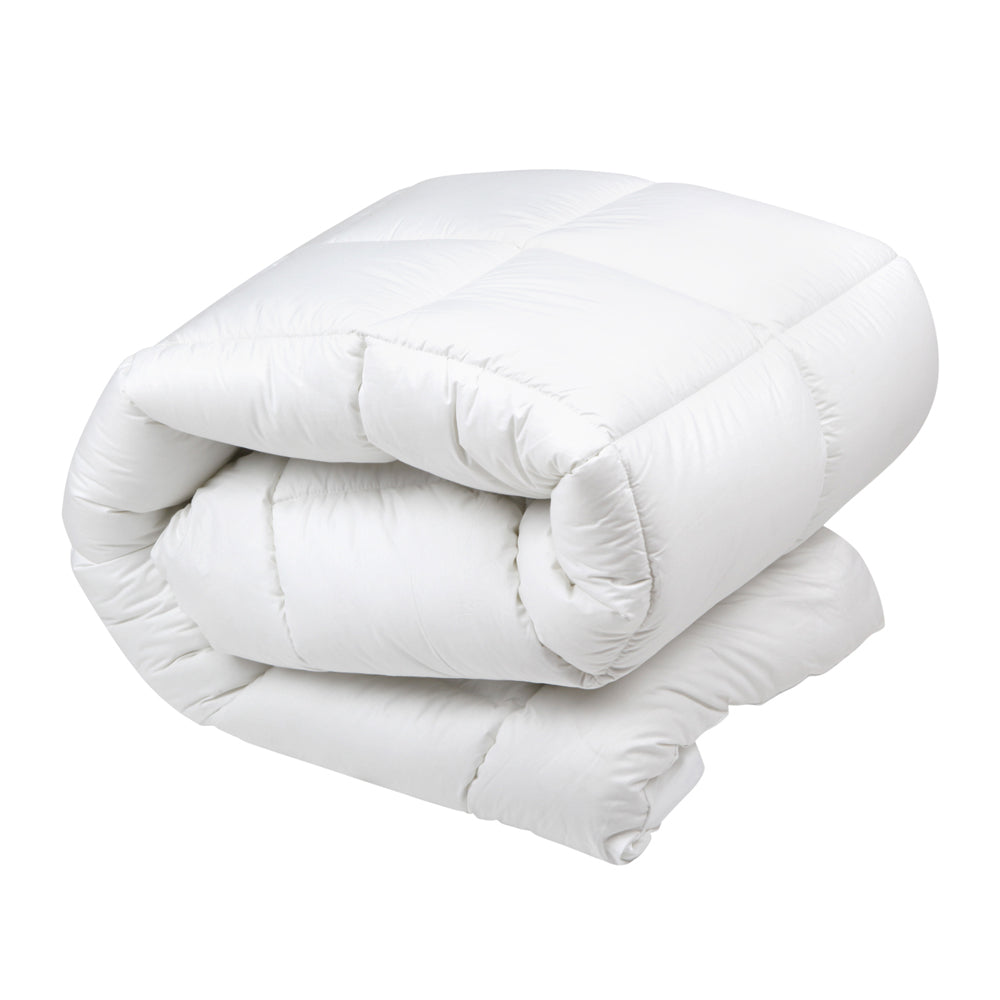 Giselle Bedding Duck Feather Down Quilt 500GSM King - White, Baffle Construction - SuperSaverAU - view 6