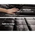 Giselle Bedding Faux Mink Quilt Double Charcoal, Soft, Thermo-Regulating, Includes Pillowcases - SuperSaverAU - view 4