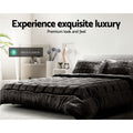 Giselle Bedding Faux Mink Quilt Charcoal Queen - Double-Sided, Thermo-Regulating, Soft - SuperSaverAU - view 2