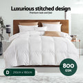 Giselle Bedding Goose Down Feather Quilt 800GSM Double - Lightweight, Cotton Cover - SuperSaverAU - view 2