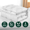 Giselle Bedding Goose Down Feather Quilt 800GSM Single - Lightweight, Cotton Cover - SuperSaverAU - view 3
