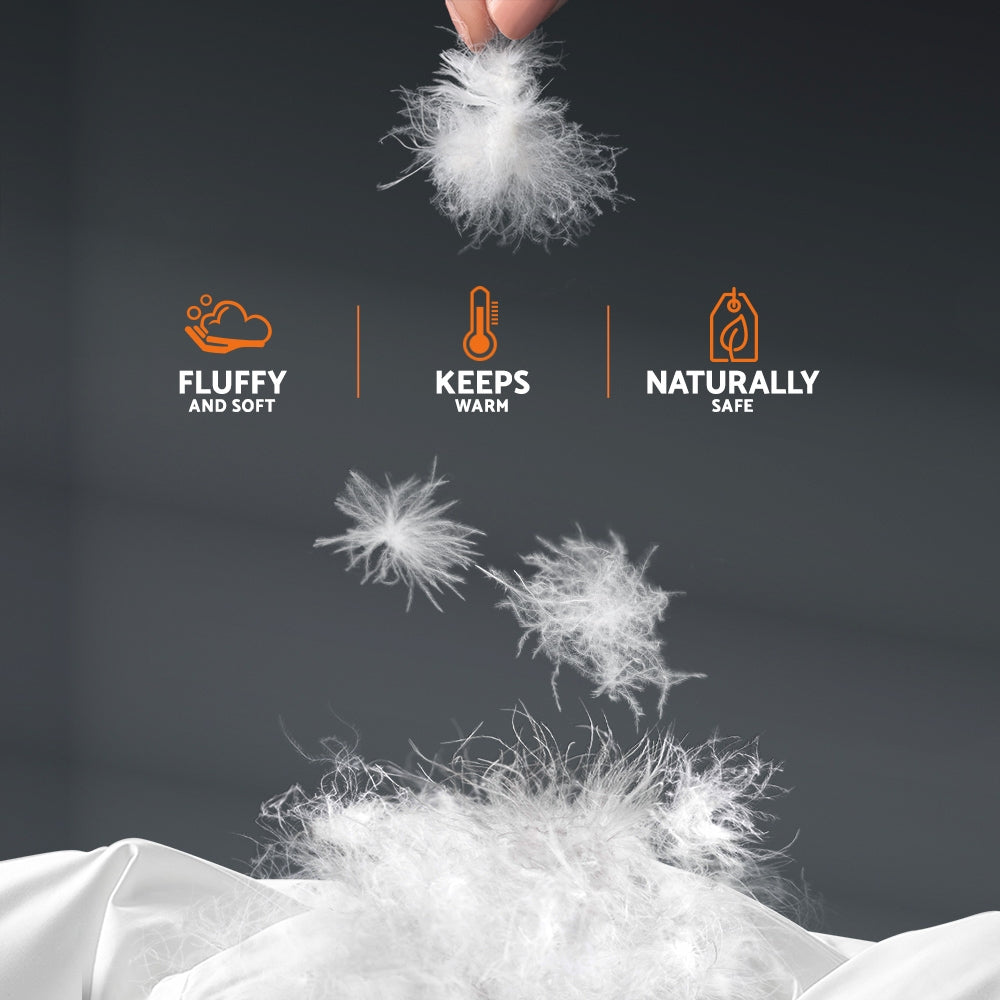 Giselle Bedding Goose Feather Down Quilt 500GSM King - White, Lightweight, Baffle Construction - SuperSaverAU - view 5